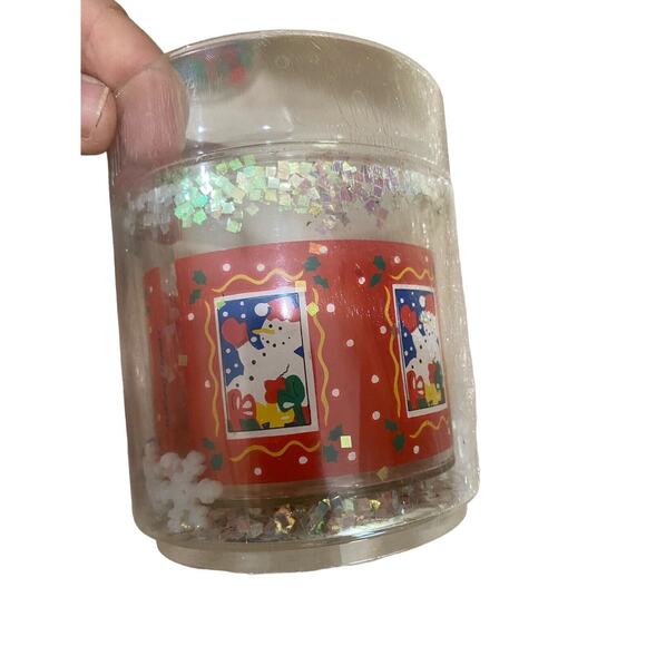 4 Vintage 1990 Acrylic Lowball Floating Christmas Sleigh Leahy Designs Taw - Picture 5 of 7